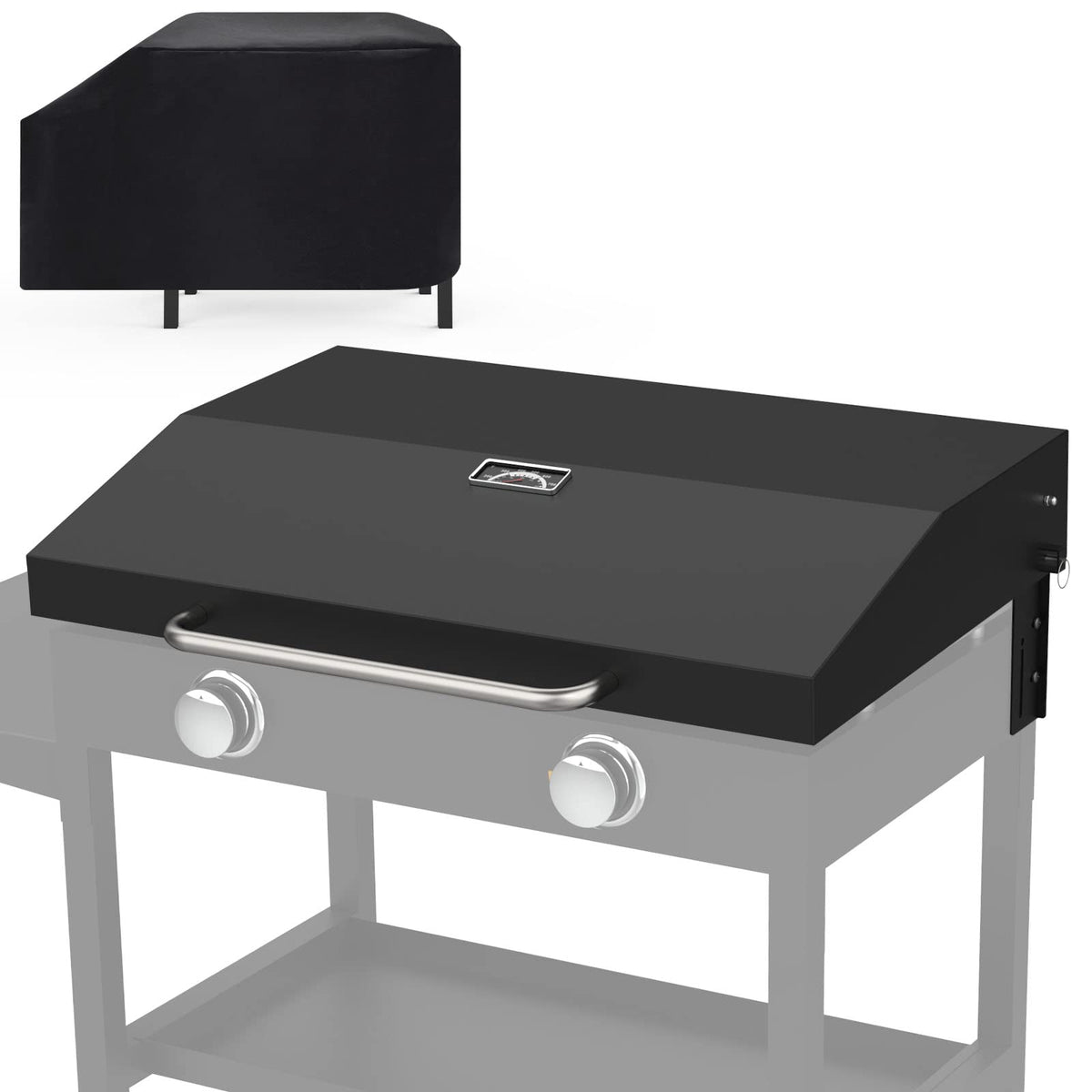 MixRBBQ front view of 28-inch lid showing durable coating and clean fit