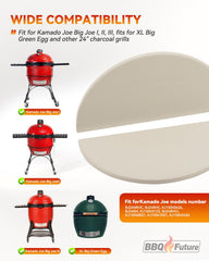 MixRBBQ plates installed in Kamado Joe Big Joe creating indirect cooking zone