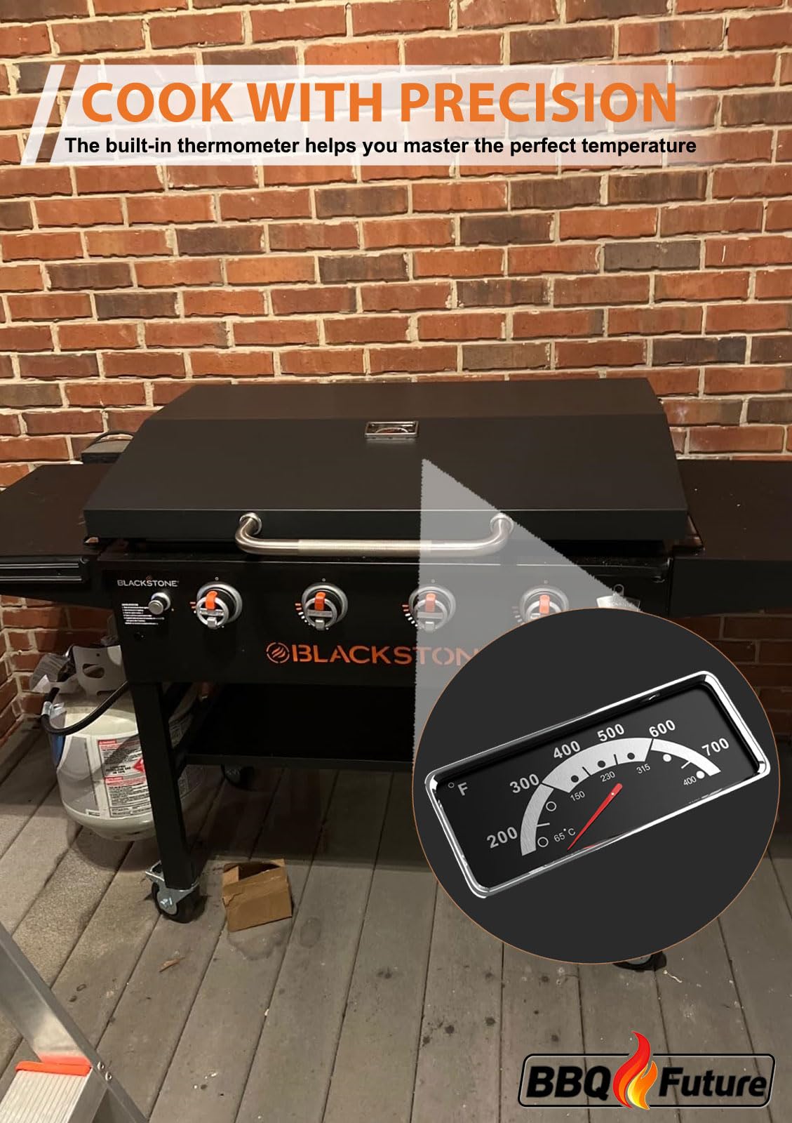 MixRBBQ integrated thermometer closeup for quick temperature checks