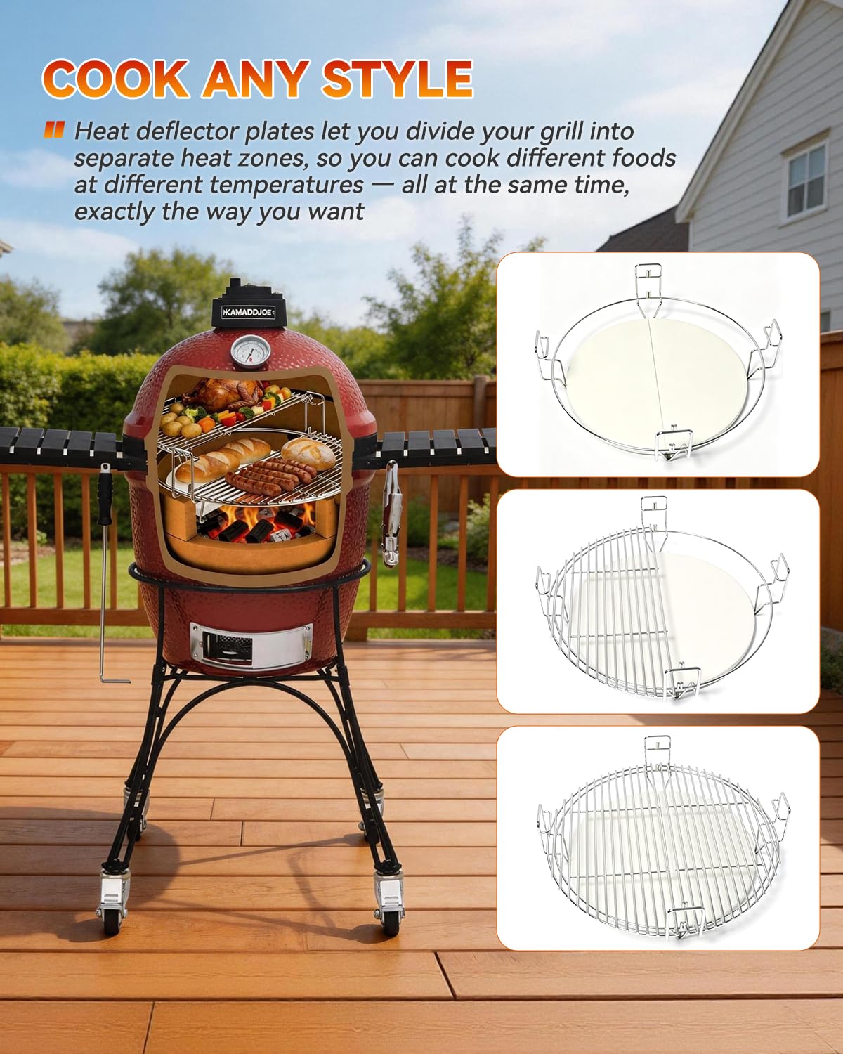 MixRBBQ single plate used for direct plus indirect grill setup for versatility