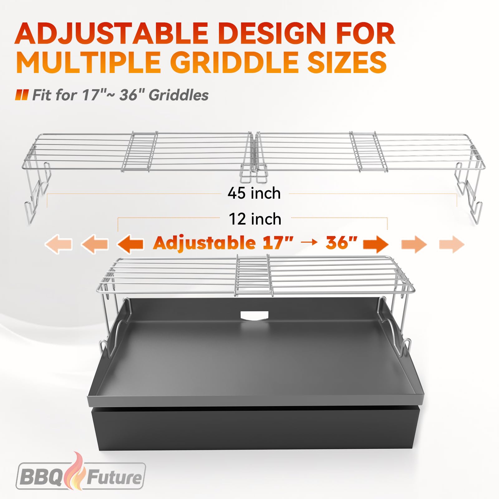 MixRBBQ warming rack folded flat for compact storage and easy transport
