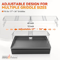 MixRBBQ warming rack folded flat for compact storage and easy transport