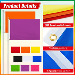 Mixweer flag displayed in garden bringing vibrant color and visual movement