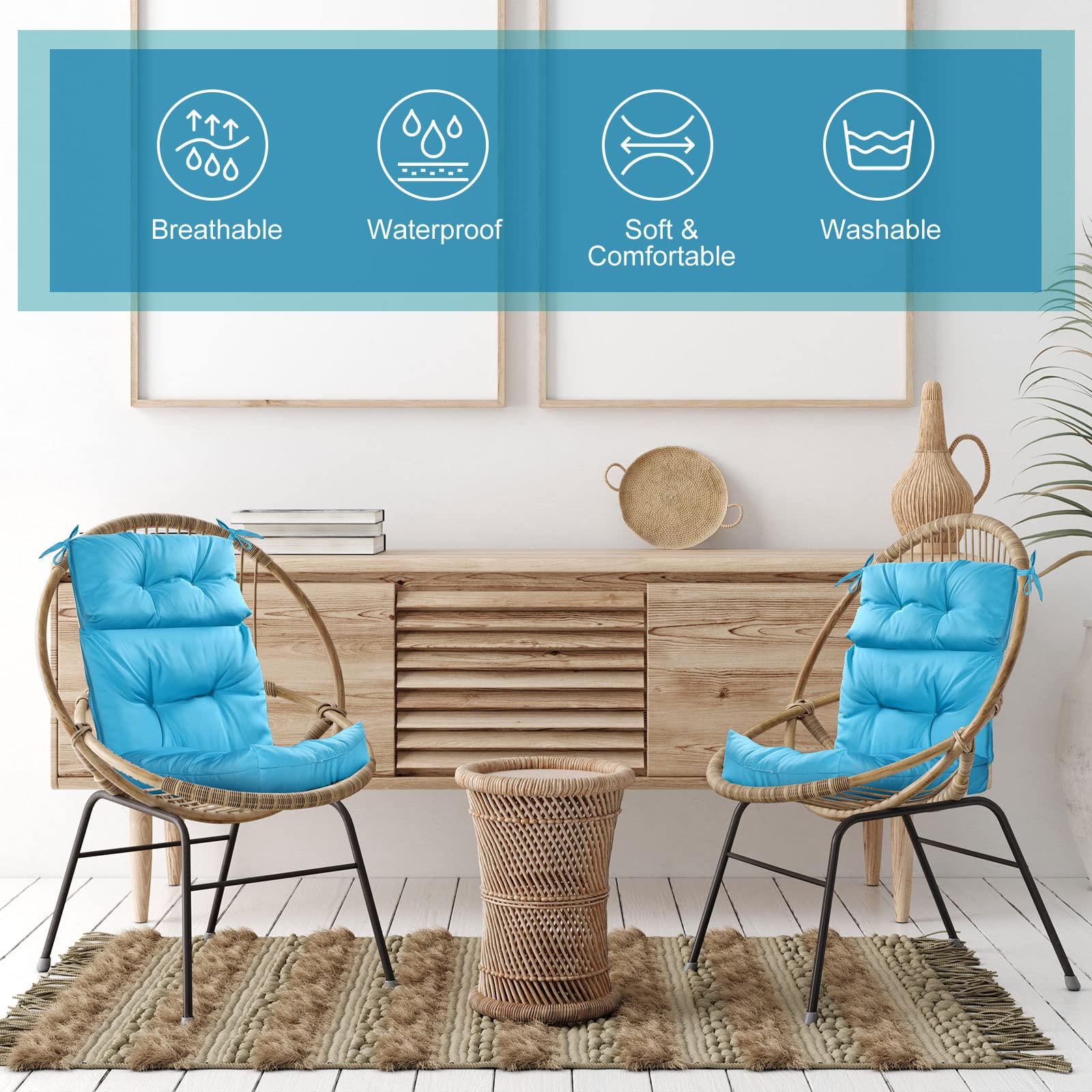 Mixweer cushion on a rocking chair showing improved comfort and outdoor appeal