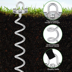 MIXXIDEA anchor installed securing a trampoline, improves safety and storm resistance