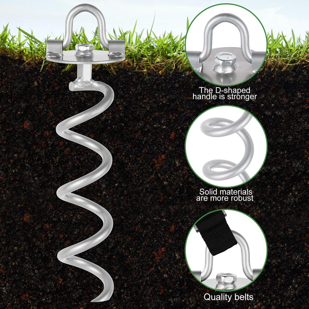 MIXXIDEA anchor installed in lawn demonstrating secure hold and weather resistance