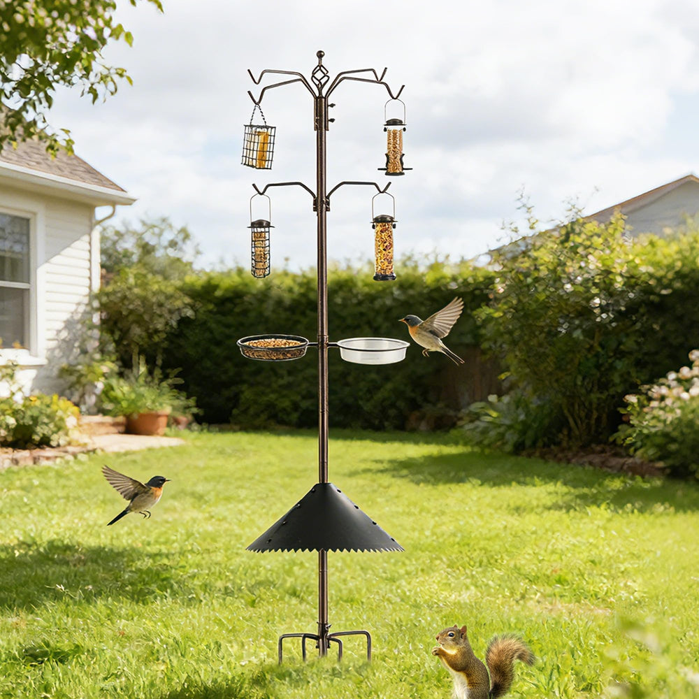 MIXXIDEA pole close-up showing sturdy metal construction and multiple hooks for stability