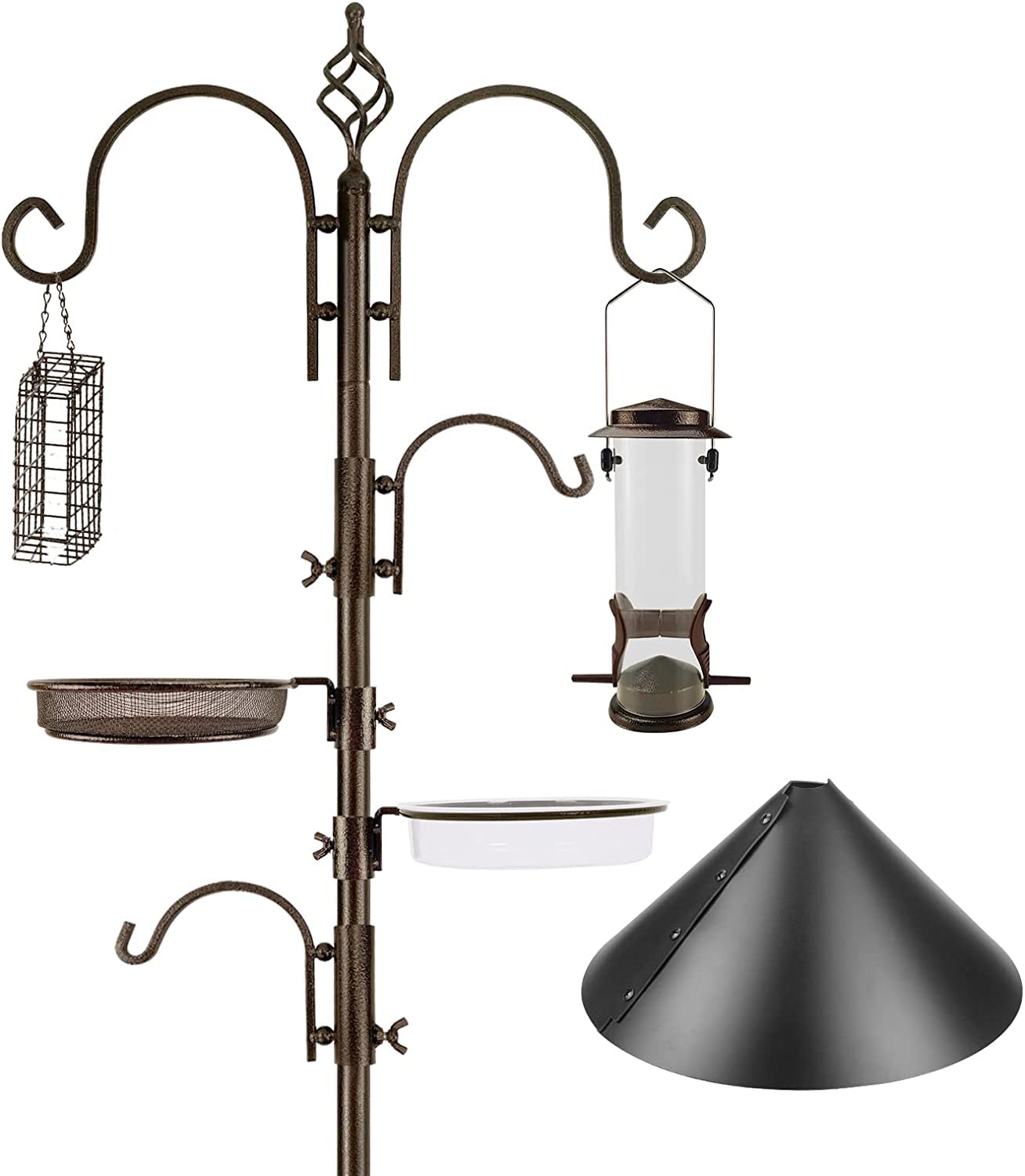 MIXXIDEA full bird feeding station set up in yard attracts diverse birds