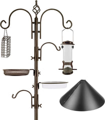 MIXXIDEA full bird feeding station set up in yard attracts diverse birds