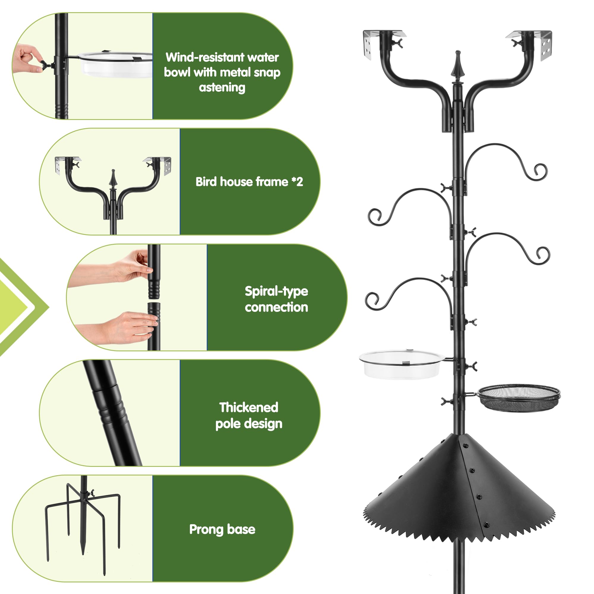 MIXXIDEA five-prong ground base anchoring the pole for reliable stability benefit