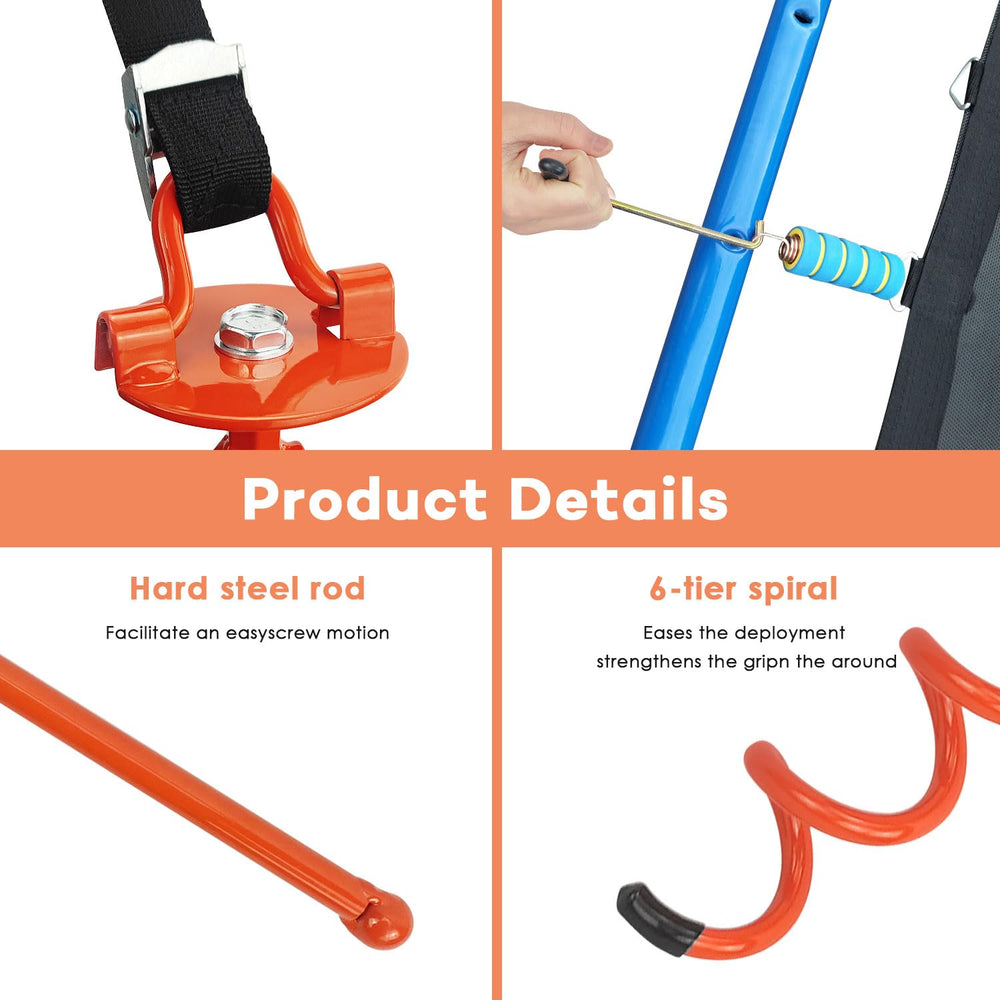 MIXXIDEA folding ring head and central nut for secure attachments and quick storage