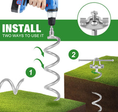 MIXXIDEA detail of steel helix spiral, strong grip and soil-holding performance