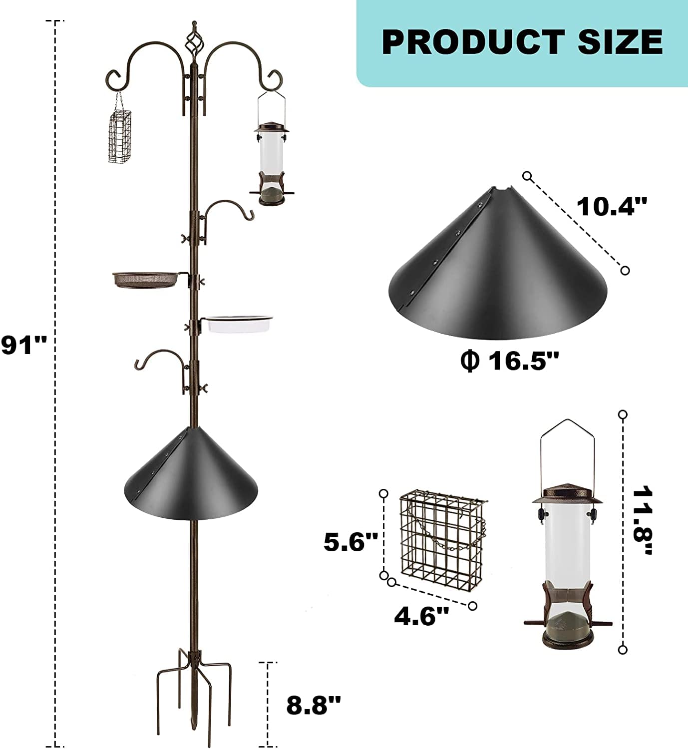 MIXXIDEA pole hooks shown with scale to demonstrate custom layout