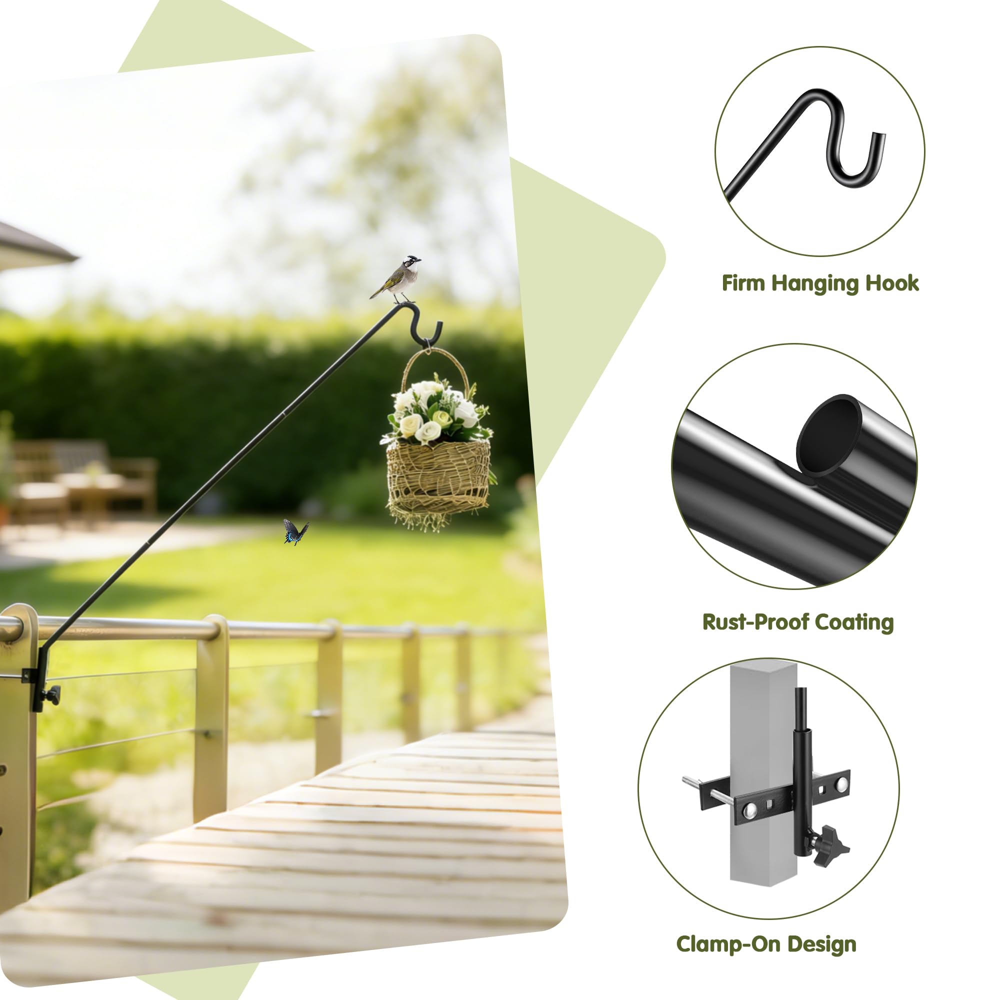 MIXXIDEA in use with bird feeder on balcony demonstrating easy clamp-on installation