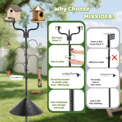 MIXXIDEA water bowl with metal snap brackets secured to withstand wind benefit