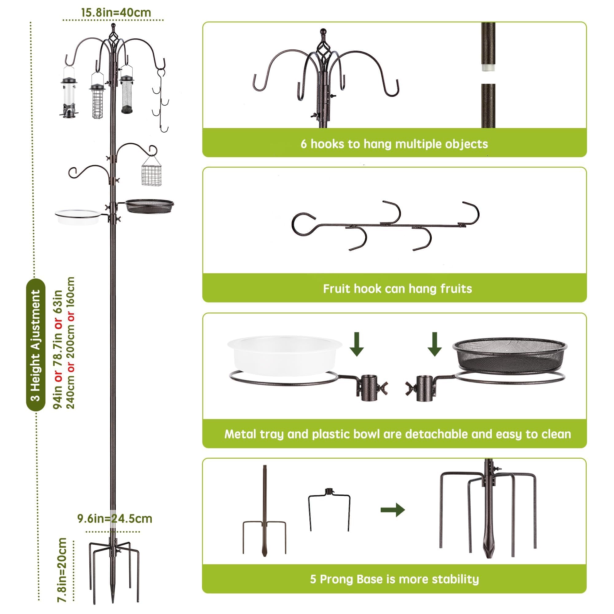 MIXXIDEA water bowl on pole with perched bird, provides drinking and bathing access