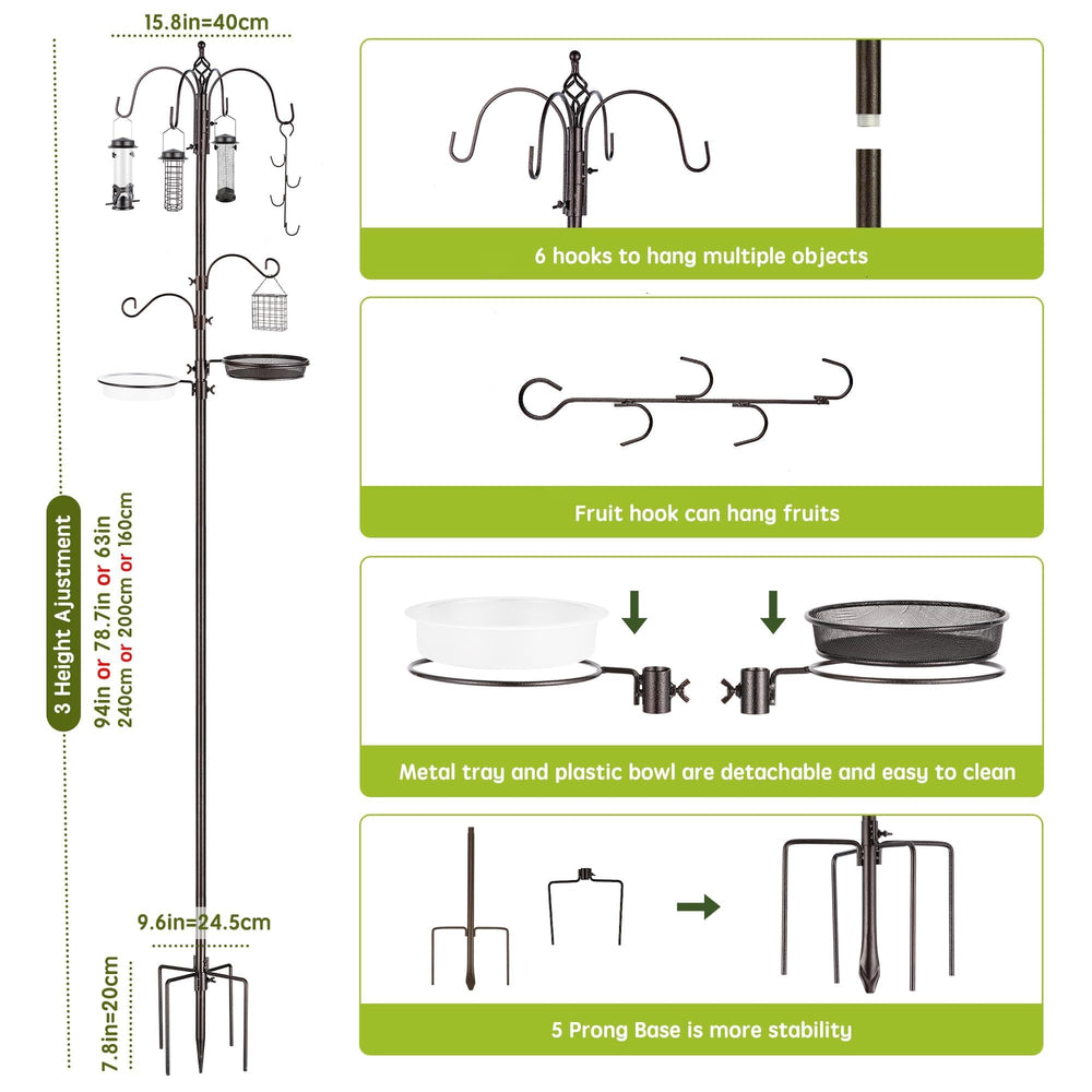 MIXXIDEA water bowl on pole with perched bird, provides drinking and bathing access