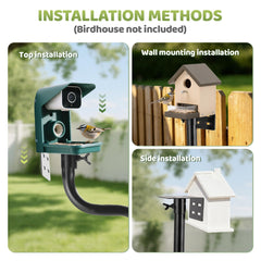 MIXXIDEA Y-shape top platform holding two birdhouses for versatile mounting benefit