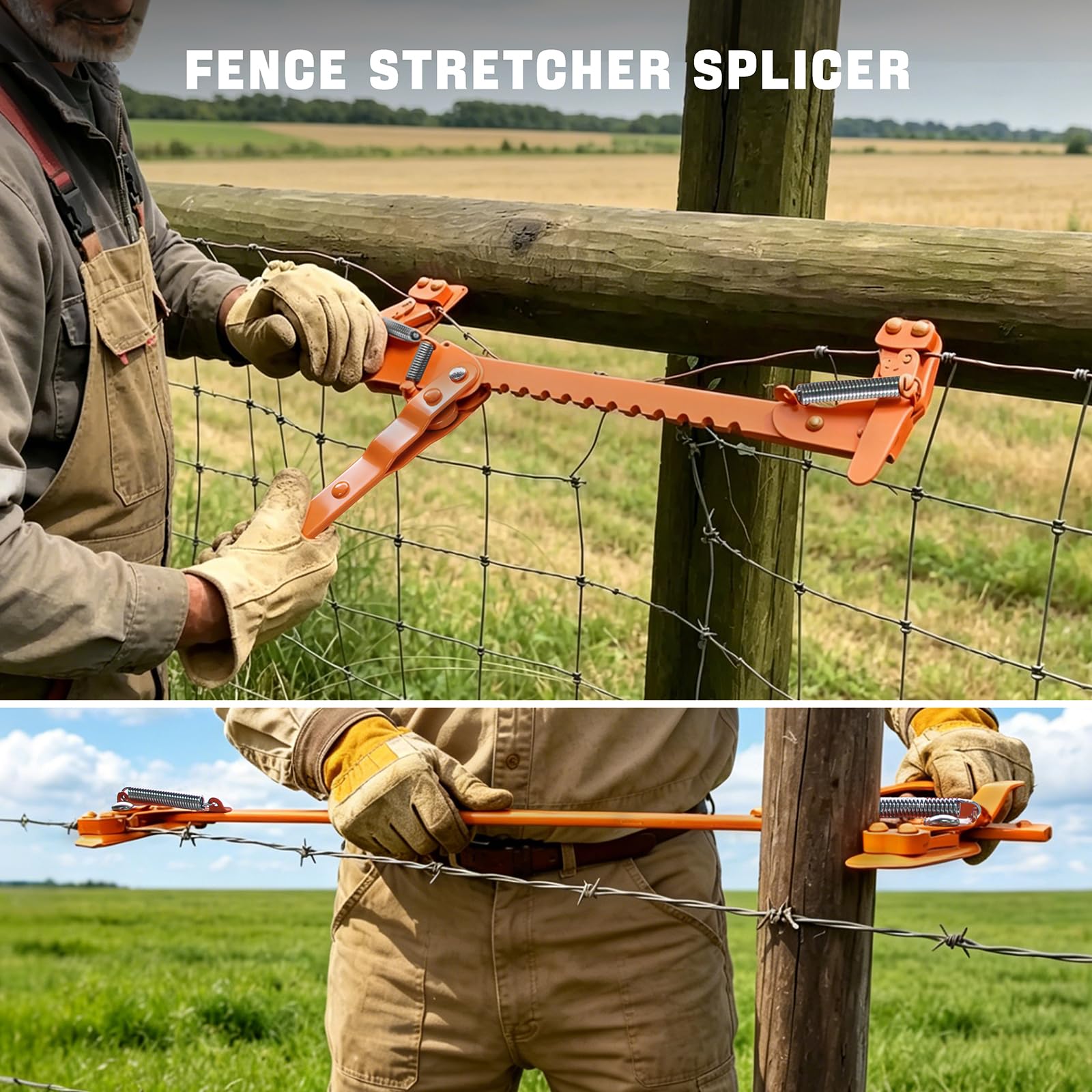 Miyake tool in use tightening a fence, speeding repairs and improving tension