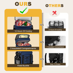 MIYCOO top compartment open with utensils and snacks for organized access