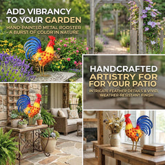 Miyolo rooster closeup of hand-painted finish for vivid visual detail