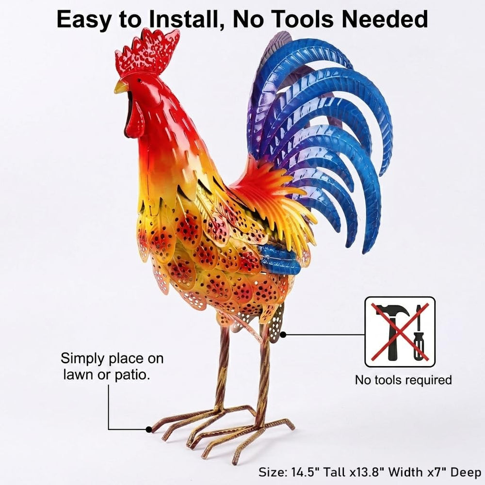 Miyolo rooster placed in garden adding focal charm and curb interest