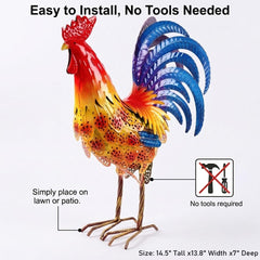 Miyolo rooster placed in garden adding focal charm and curb interest