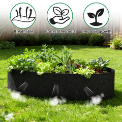 Mizelu liner installed in a raised bed demonstrating frame protection benefit