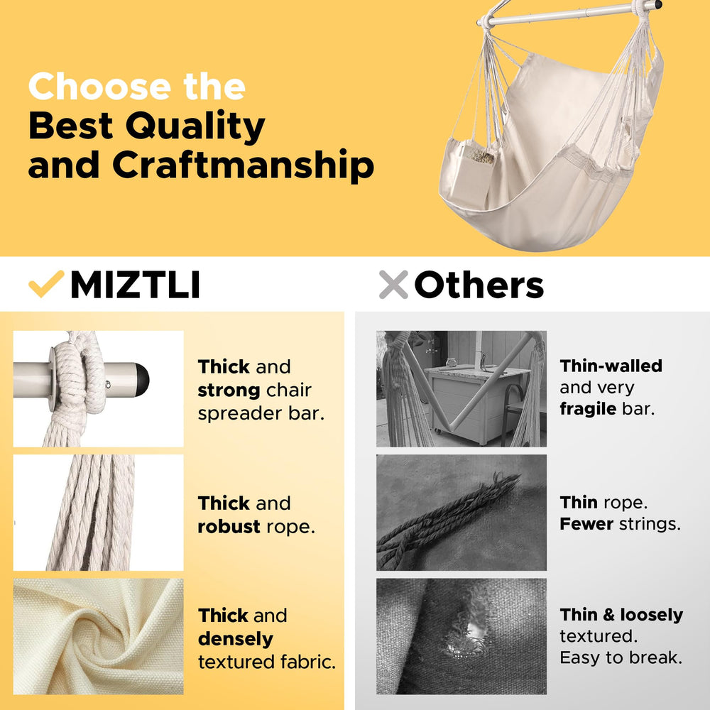 MIZTLI metal support bar and anti-slip rings demonstrating stability and safety