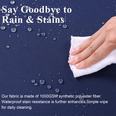 MJIAIDEA close-up of waterproof 600 GSM polyester cover highlighting durable texture