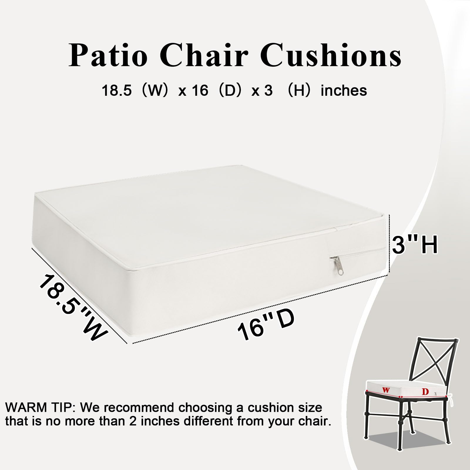MJIAIDEA cushion on chair showing proportional size and scale fit