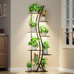 MJOMKN front view of full 7-tier stand showing organized plant display and space saving