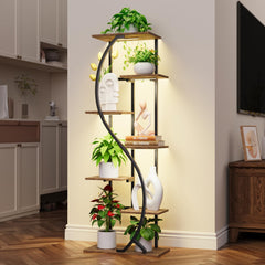 MJOMKN plant stand in living room with pots, organizing plants and enhancing decor