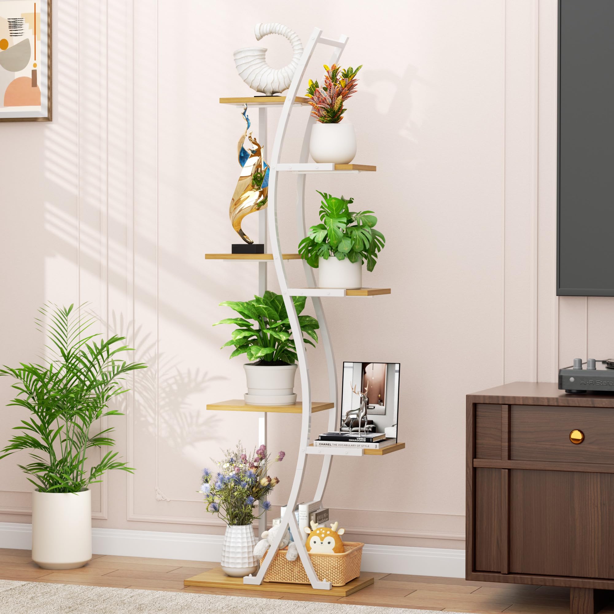 MJOMKN waterproof particleboard shelf close-up showing durable surface and easy cleaning advantage