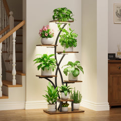 MJOMKN detailed view of seven tiered shelves illustrating secure pot placement and access