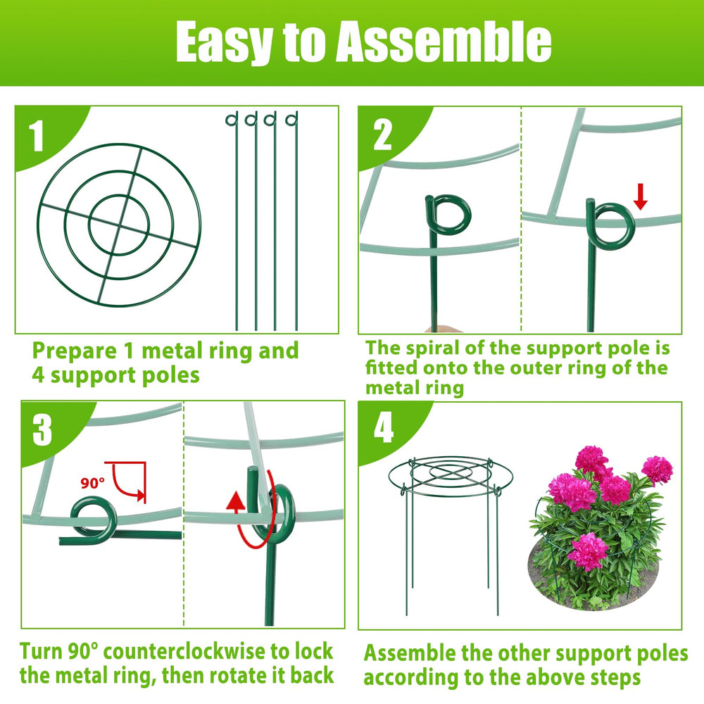 MJZ disassembled peony supports laid flat for compact offseason storage