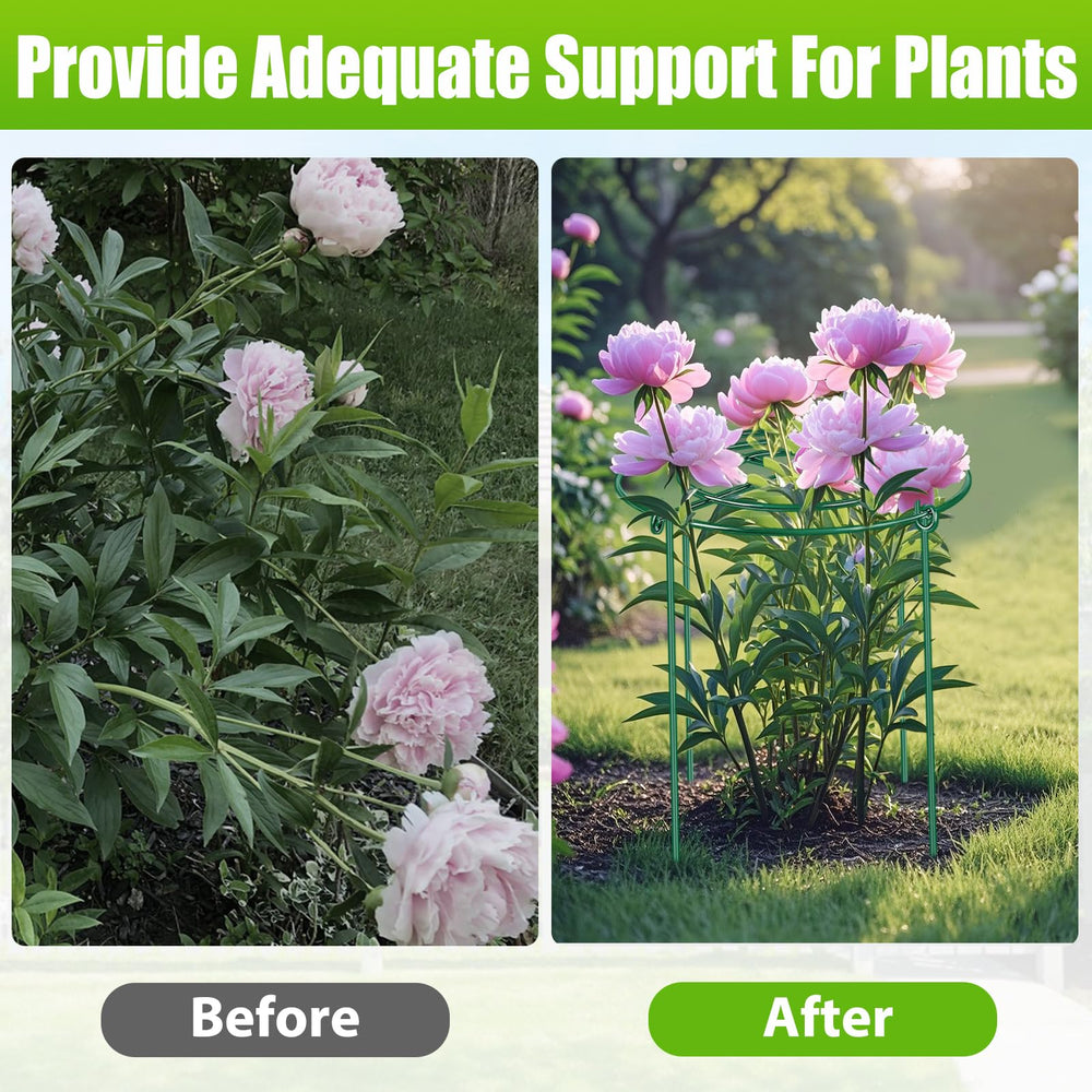 MJZ cage in garden with blooming peony providing wind and rain protection