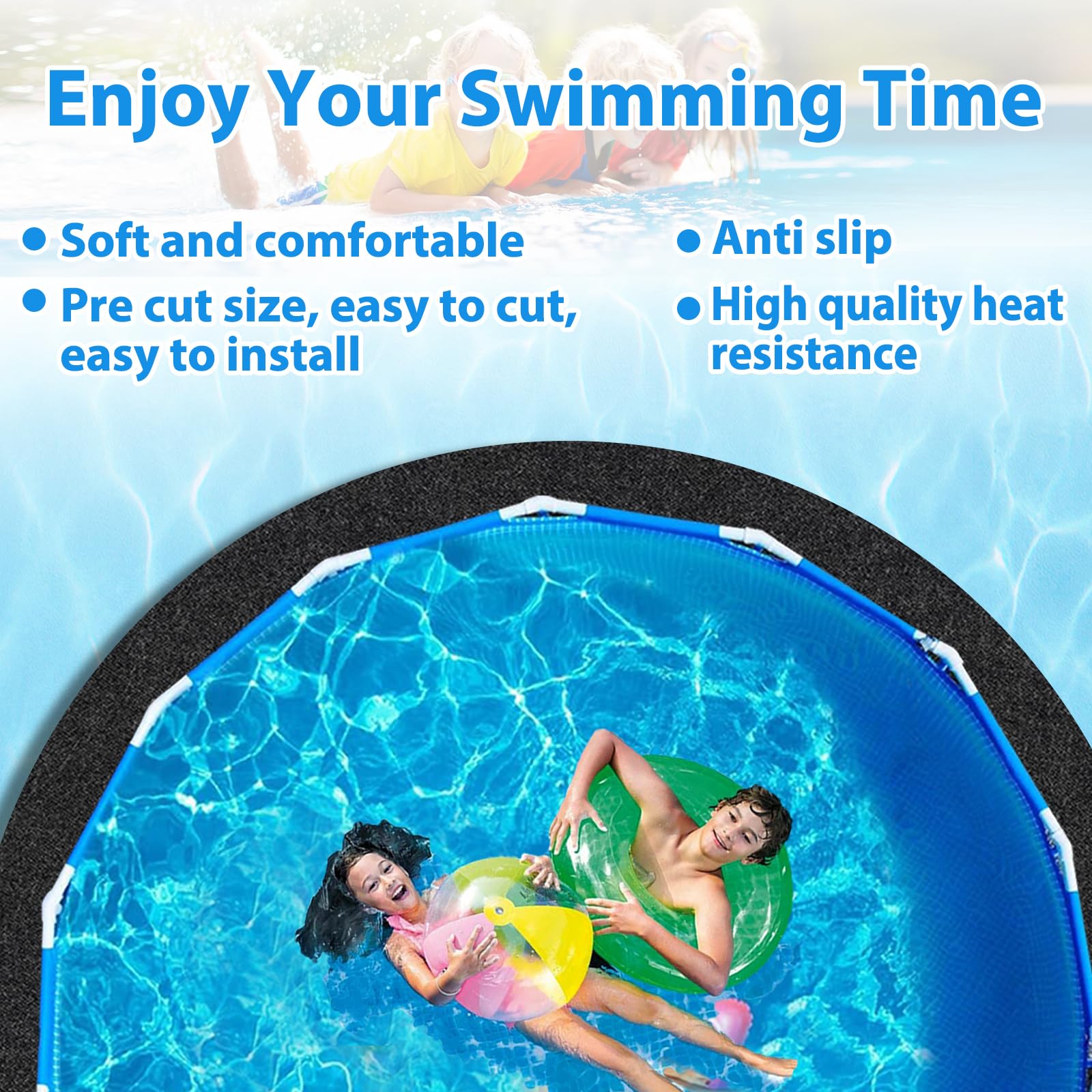 MJZ pad in backyard pool setup showing comfort and improved pool longevity