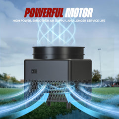 Mkevi blower and secure connection providing continuous motion