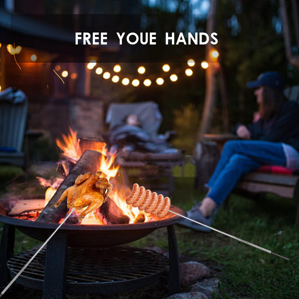 MKGDDS lifestyle shot at campfire with family showing shared roasting enjoyment benefit