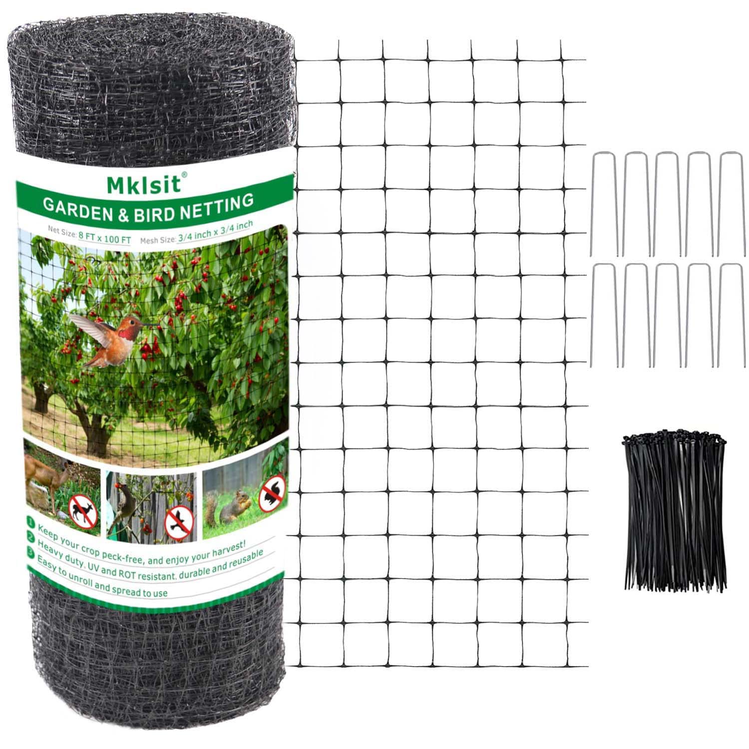 Mklsit front view of rolled 8ftx100ft netting showing ready-to-use protection