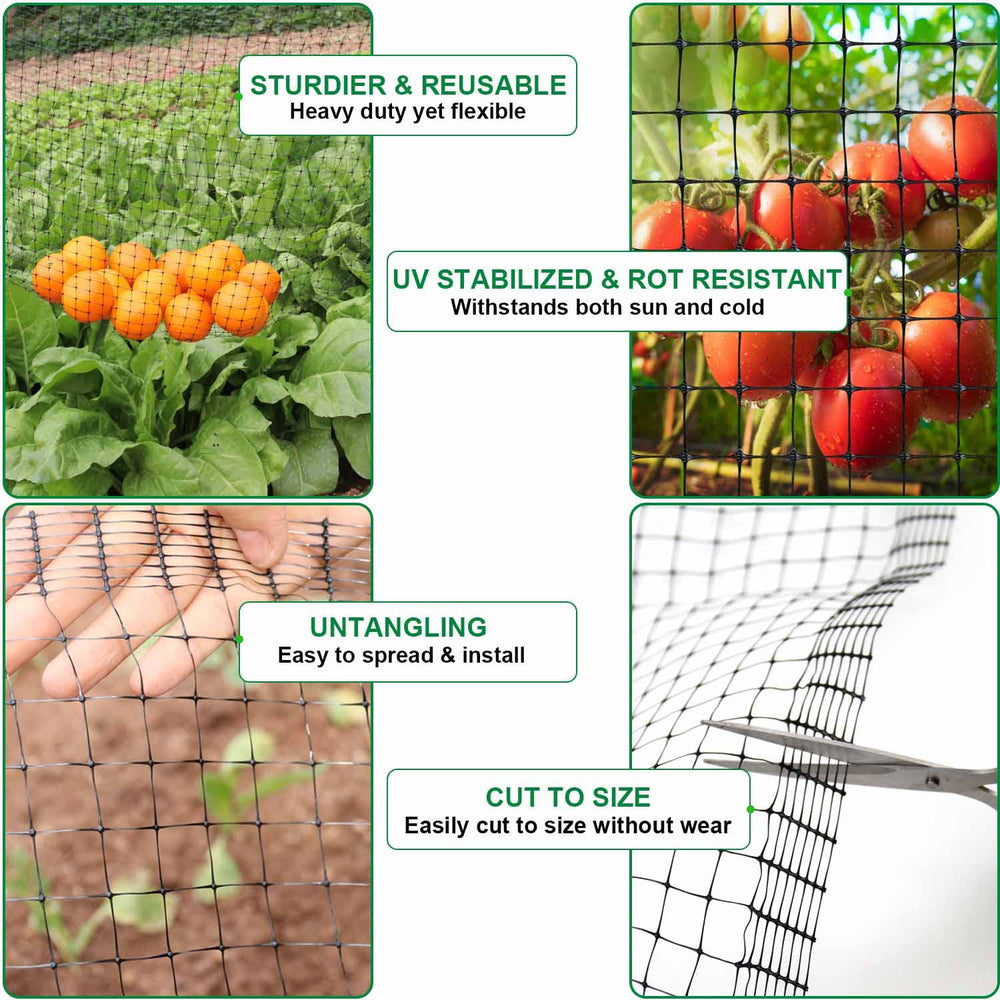 Mklsit netting covering vegetable bed allowing pollinators while blocking pests
