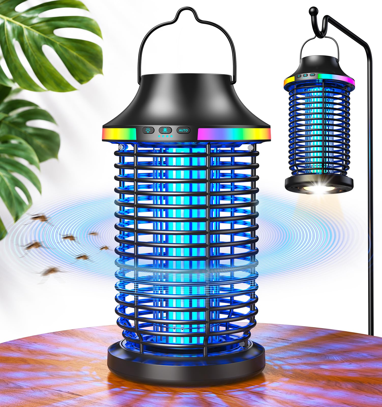 MKNXYD front view showing unit and protective cage, keeps insects away