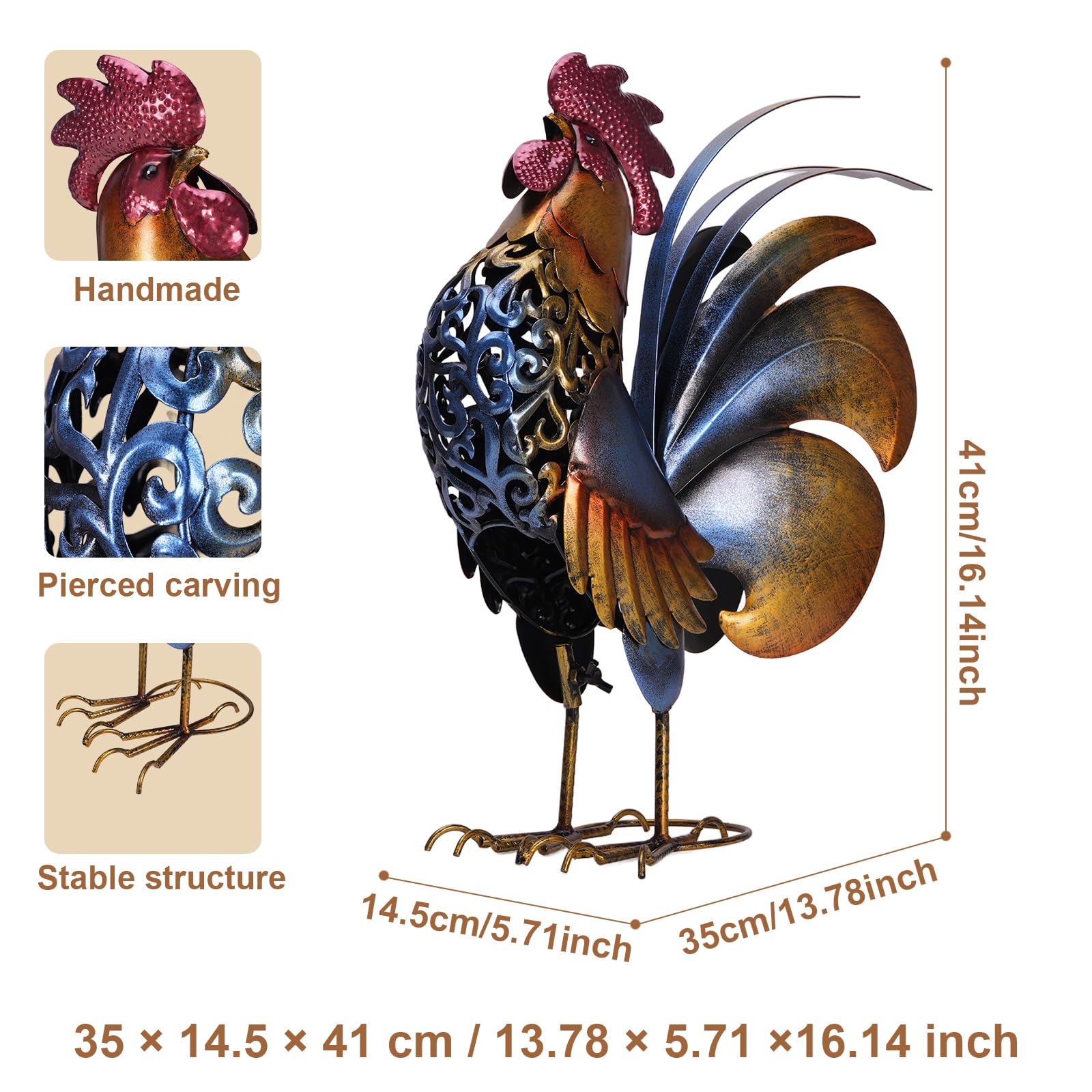 Mloarts rooster side profile illustrating robust chest and elegant silhouette