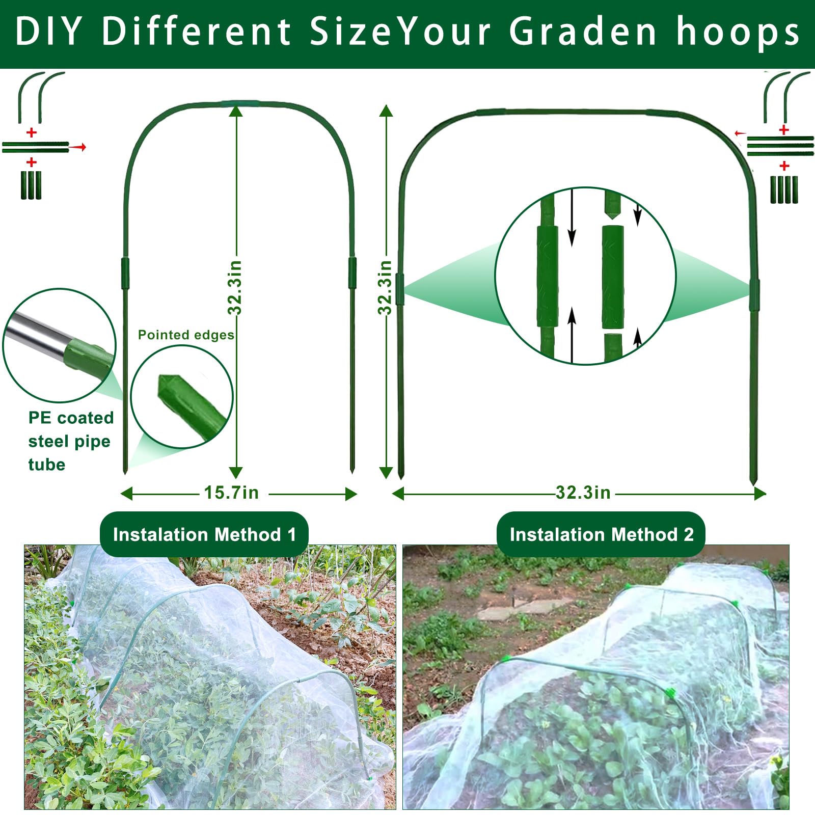 MLYKJ assembled grow tunnel on raised bed protecting seedlings effectively