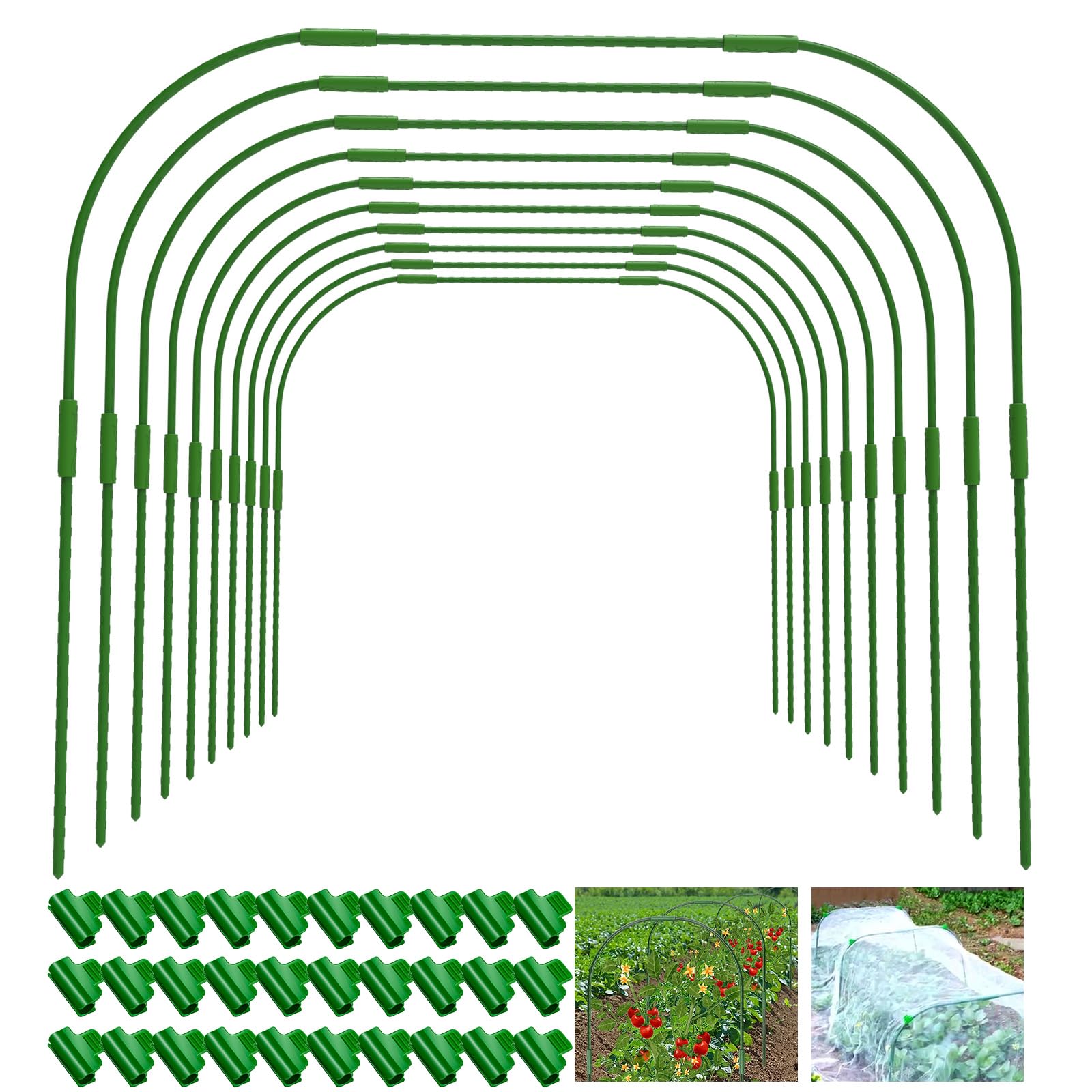 MLYKJ front packaging showing full 10-set garden hoop kit for fast setup