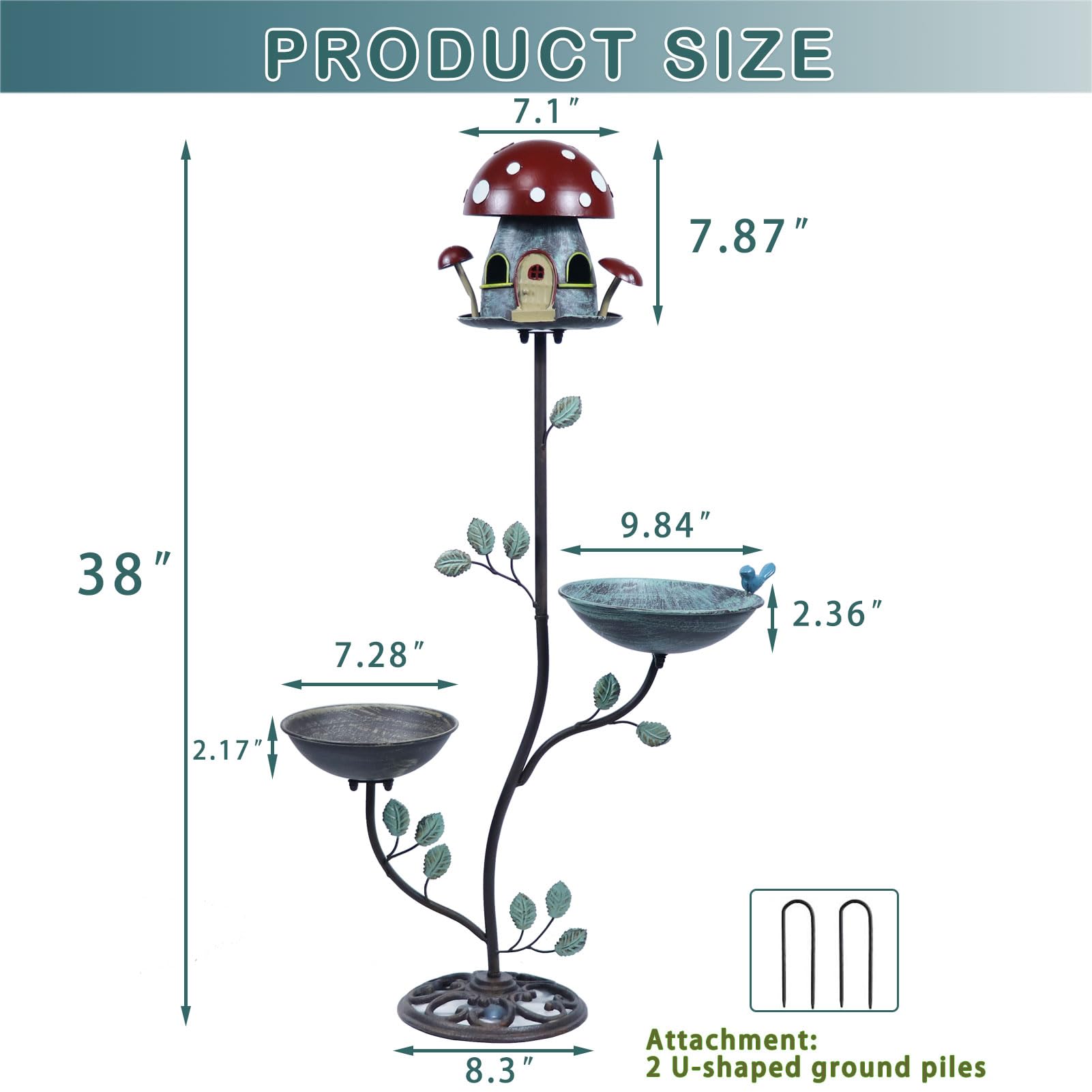 MNRYLKB bird bath in use with small birds feeding and bathing for natural backyard attraction