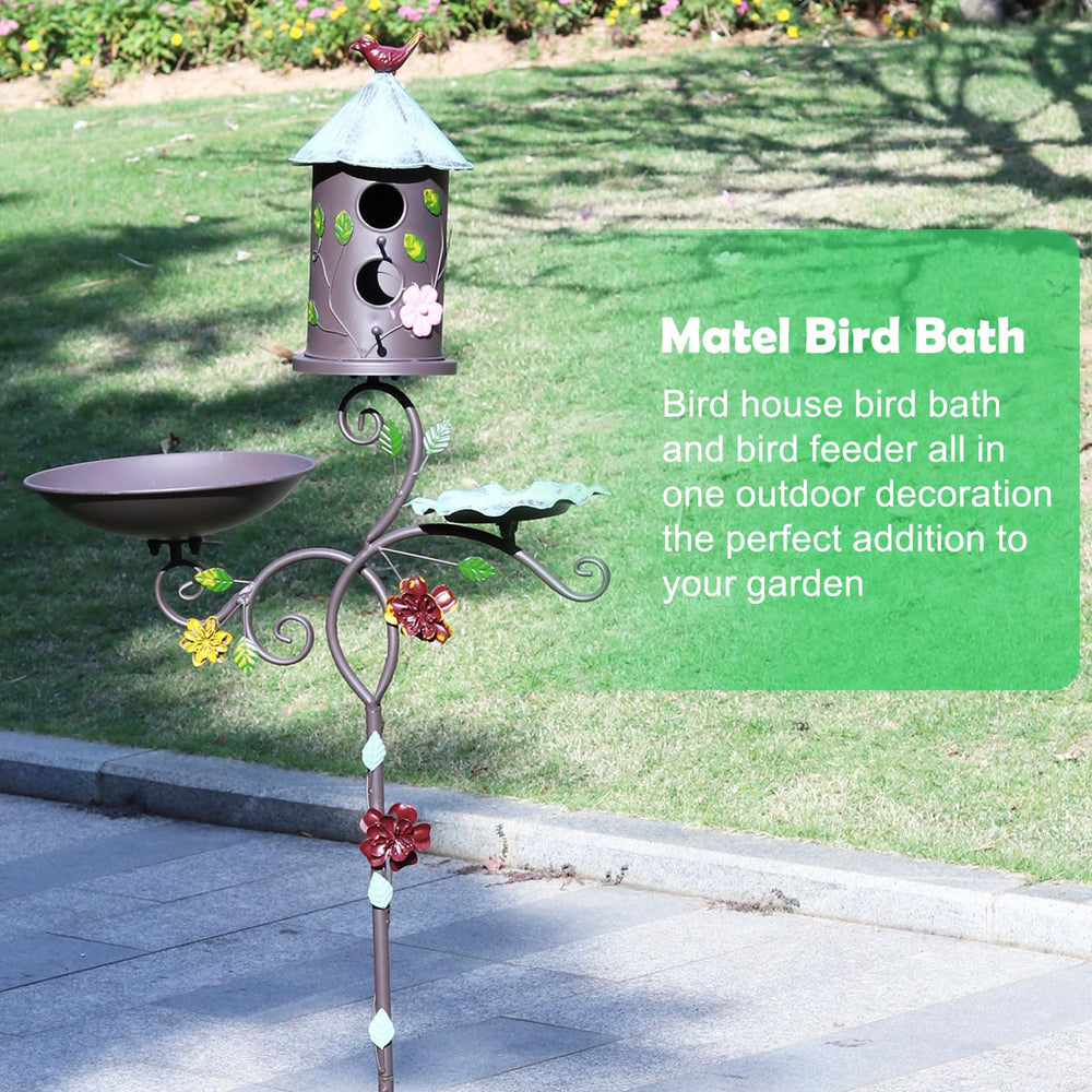 MNRYLKB close-up of metal bird bath surface showing durability and easy cleaning