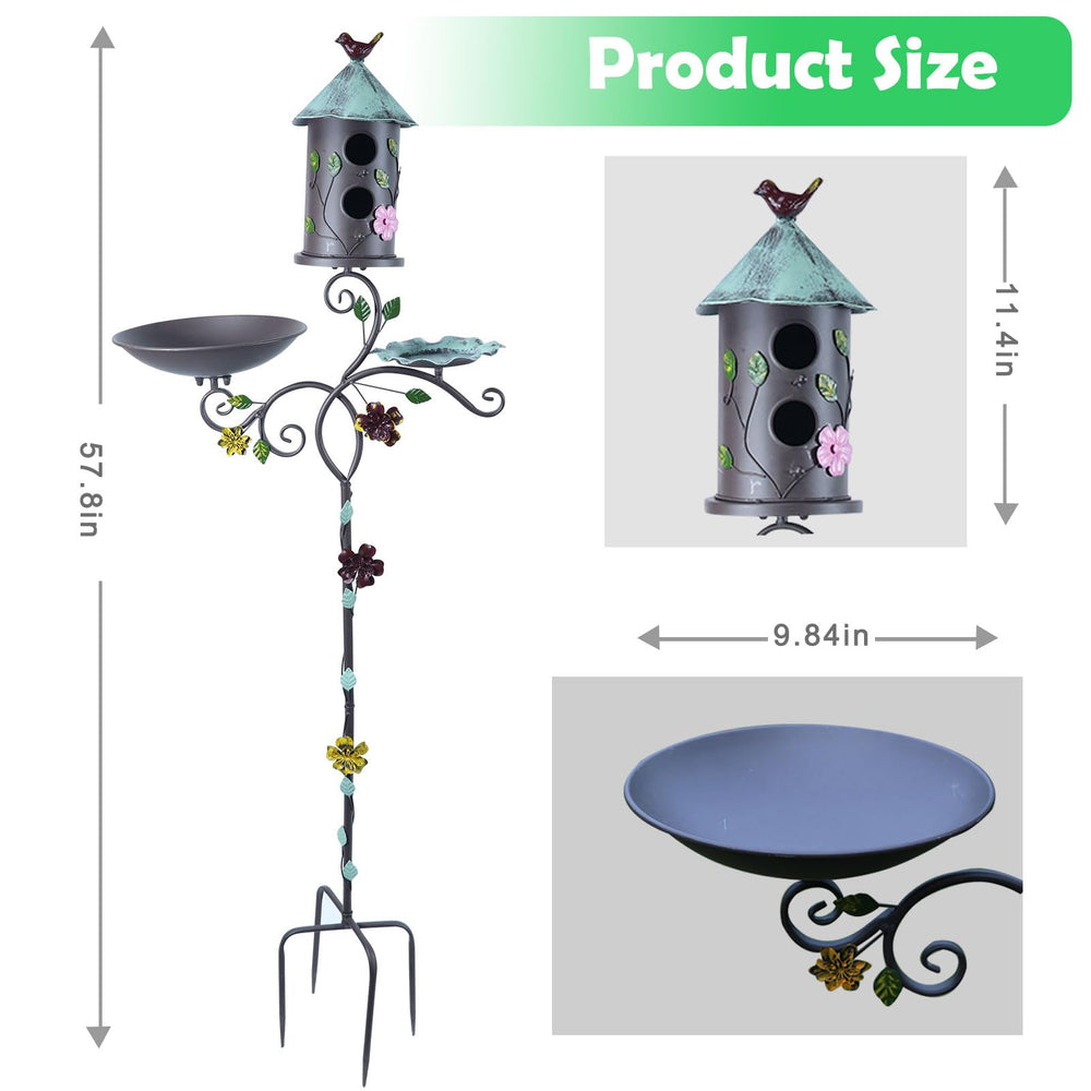 MNRYLKB decorative leaf and flower metal details adding garden charm