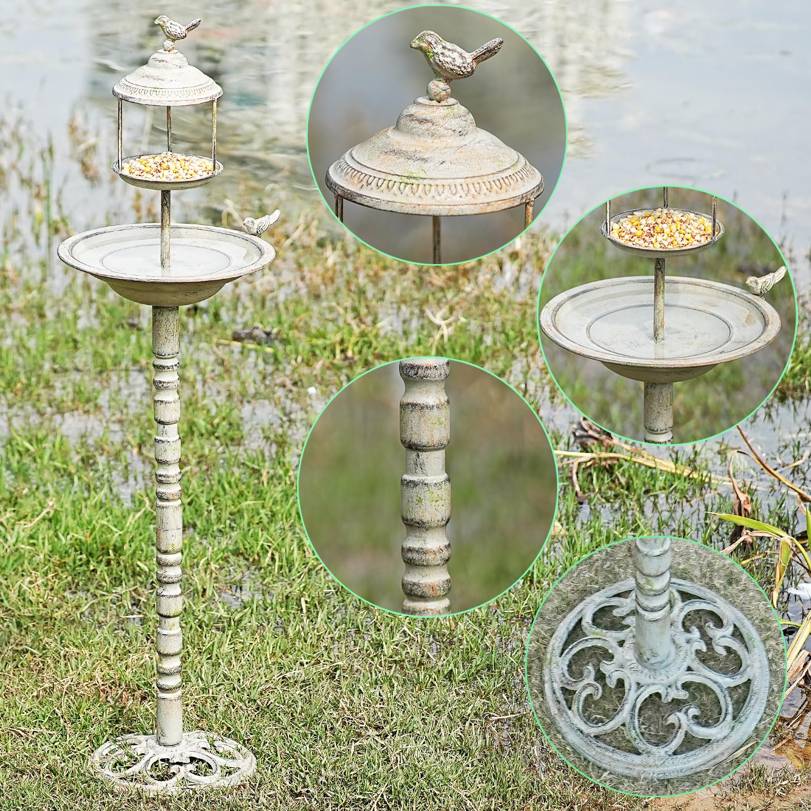 MNRYLKB feeder tray filled with seed showing convenient feeding station